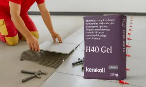 Układanie płytek z użyciem H40 Gel – jaki klej do płytek wybrać? Ten superelastyczny klej żelowy Kerakoll sprawdzi się idealnie.